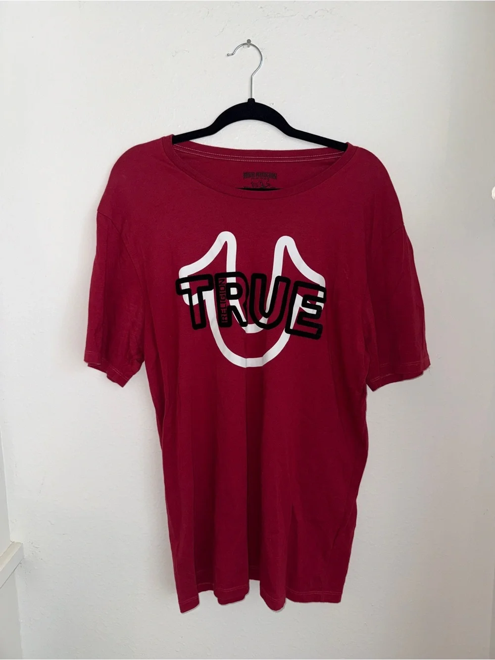 True Religion Women's Deep Pink Graphic Short Sleeve Tee